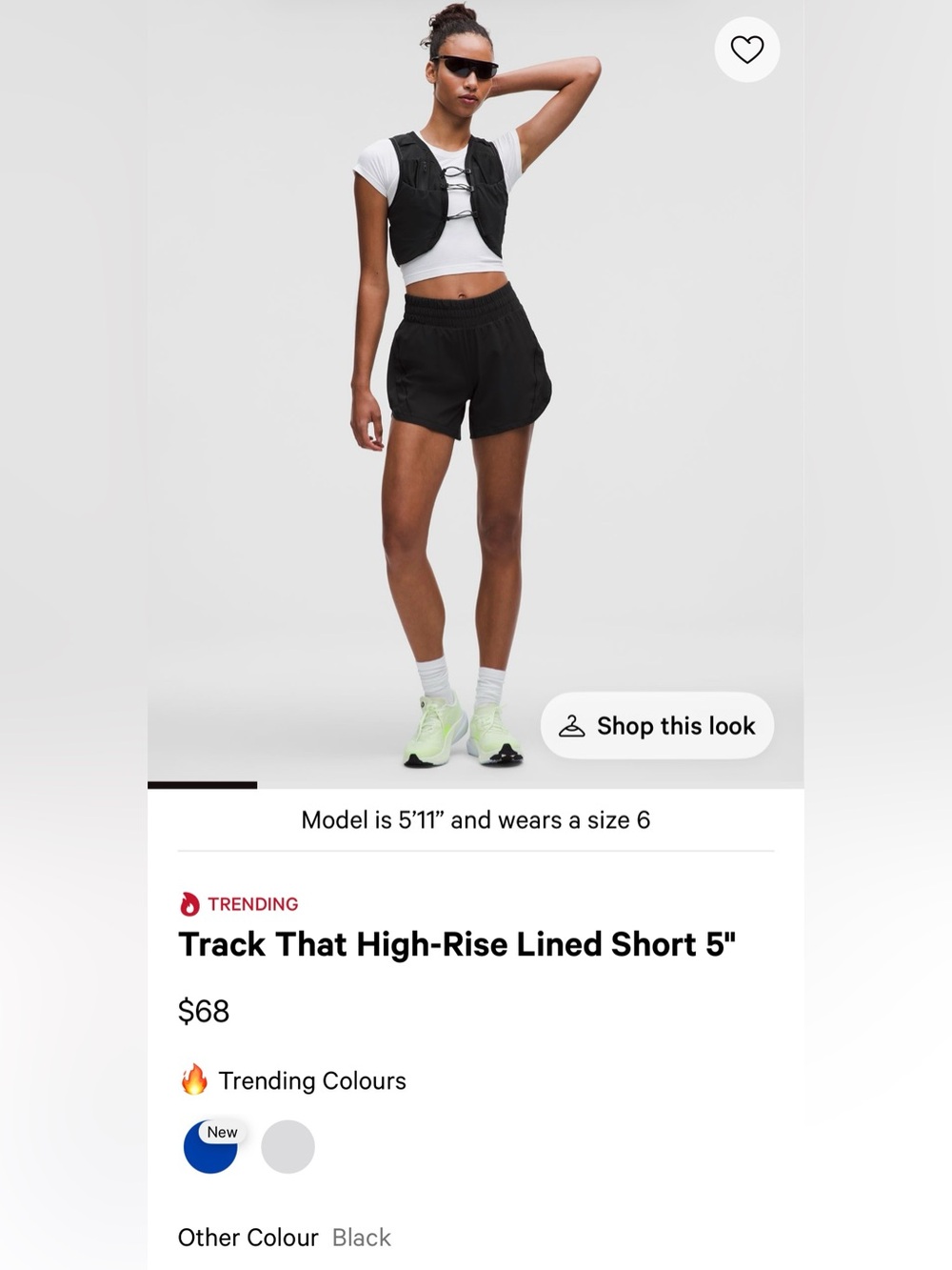 Women Lululemon Track That High-Rise Lined Short 5" - Picture 4 of 4